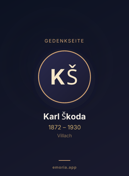 Gedenkportrait von Karl Škoda