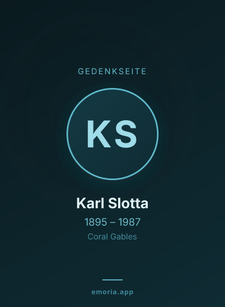 Gedenkportrait von Karl Slotta