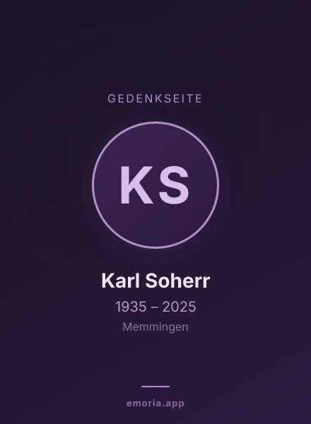 Gedenkportrait von Karl Soherr
