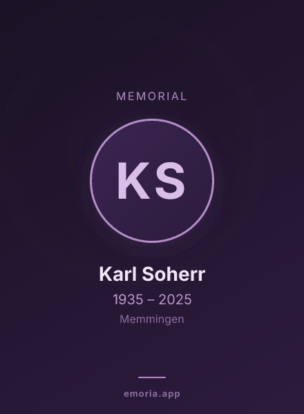 Memorial portrait of Karl Soherr