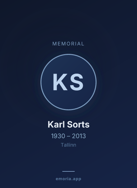 Memorial portrait of Karl Sorts