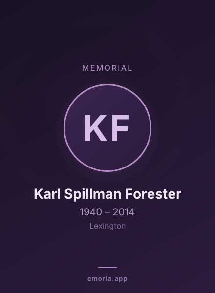 Memorial portrait of Karl Spillman Forester