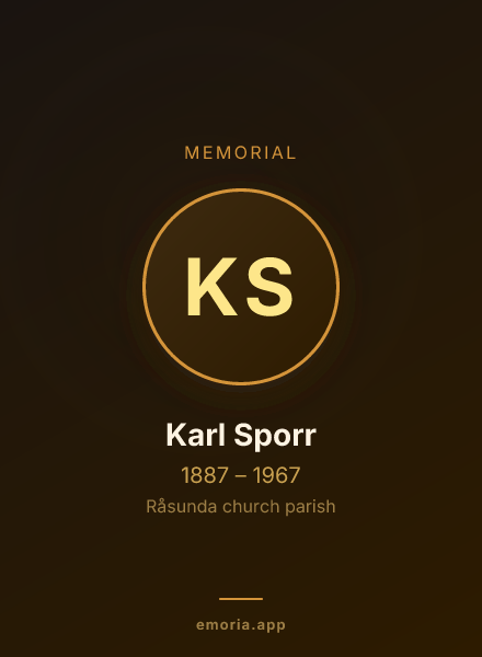Memorial portrait of Karl Sporr