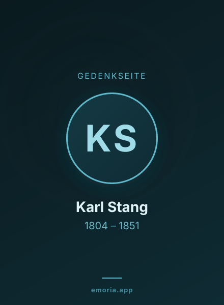 Gedenkportrait von Karl Stang