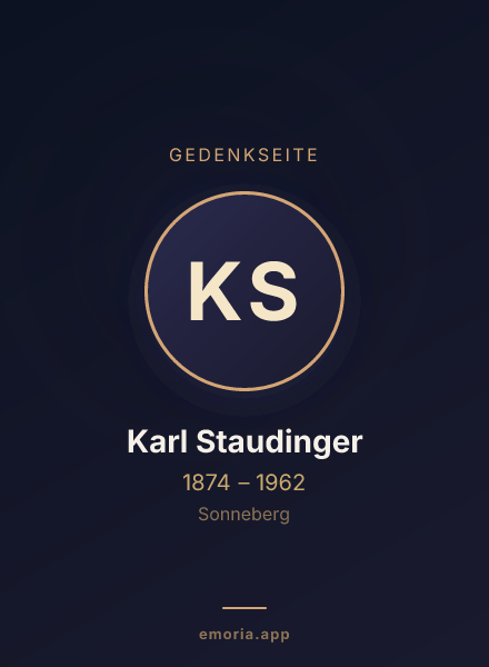 Gedenkportrait von Karl Staudinger