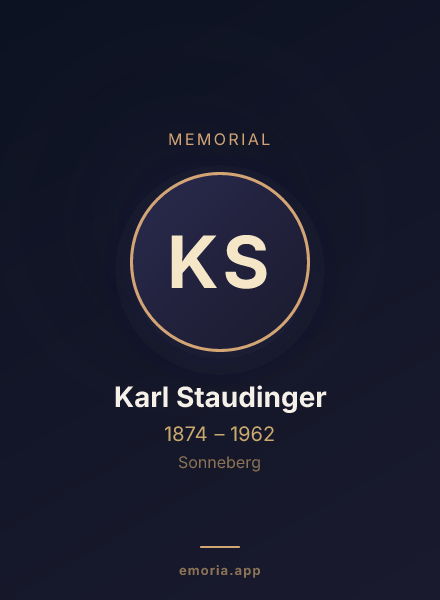 Memorial portrait of Karl Staudinger