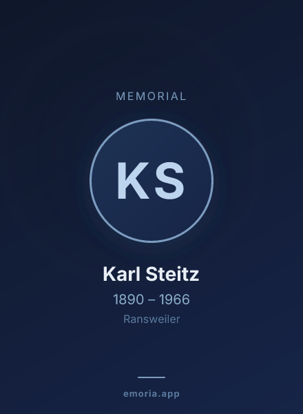 Memorial portrait of Karl Steitz