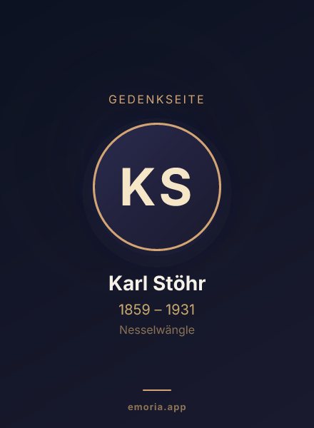 Gedenkportrait von Karl Stöhr
