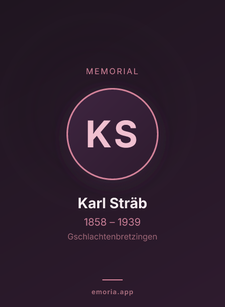 Memorial portrait of Karl Sträb