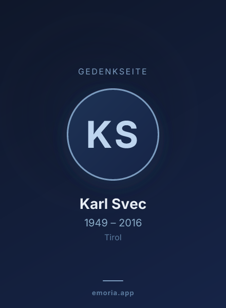 Gedenkportrait von Karl Svec