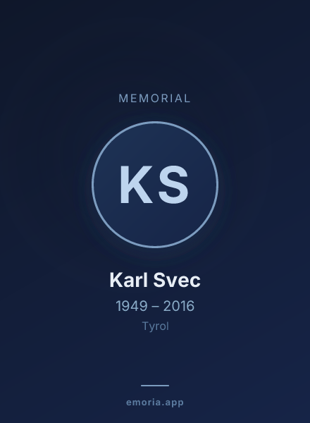 Memorial portrait of Karl Svec