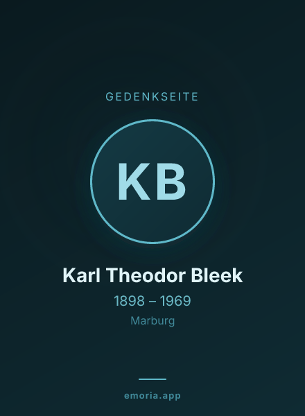 Gedenkportrait von Karl Theodor Bleek