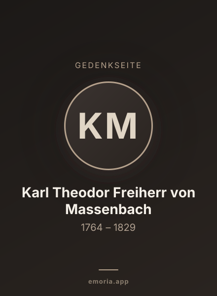 Gedenkportrait von Karl Theodor Freiherr von Massenbach