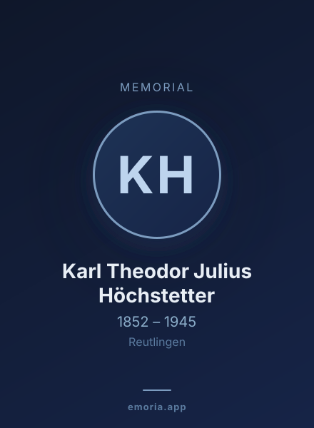 Memorial portrait of Karl Theodor Julius Höchstetter