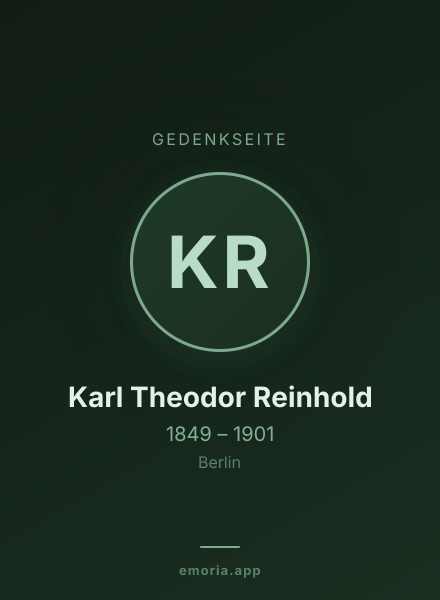 Gedenkportrait von Karl Theodor Reinhold