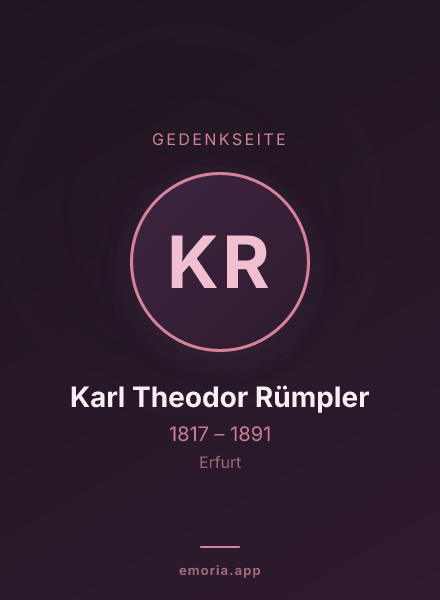 Gedenkportrait von Karl Theodor Rümpler