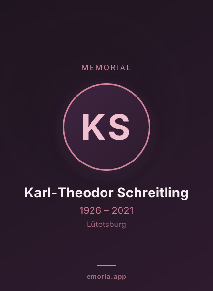 Memorial portrait of Karl-Theodor Schreitling