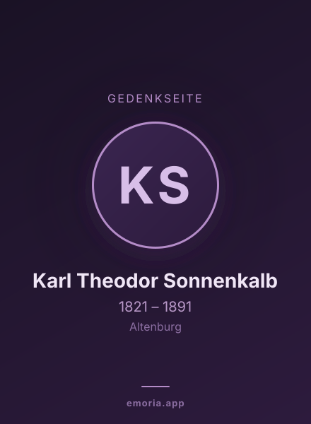 Gedenkportrait von Karl Theodor Sonnenkalb