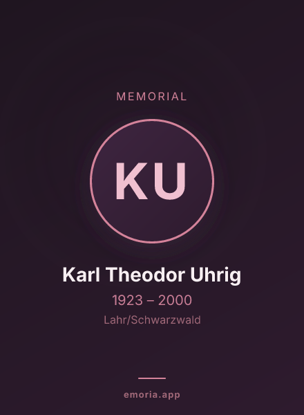 Memorial portrait of Karl Theodor Uhrig