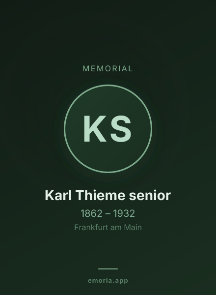 Memorial portrait of Karl Thieme senior