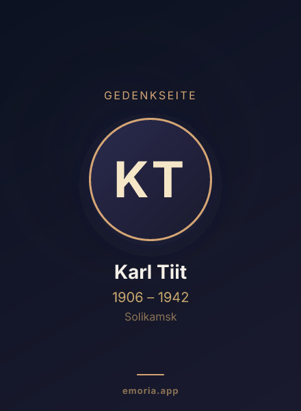 Gedenkportrait von Karl Tiit