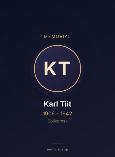 Memorial portrait of Karl Tiit