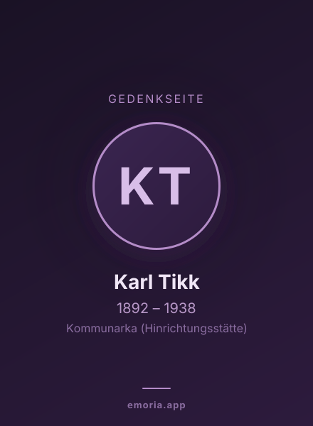 Gedenkportrait von Karl Tikk