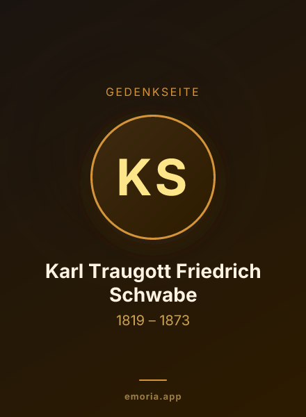 Gedenkportrait von Karl Traugott Friedrich Schwabe