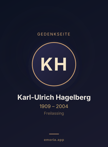 Gedenkportrait von Karl-Ulrich Hagelberg