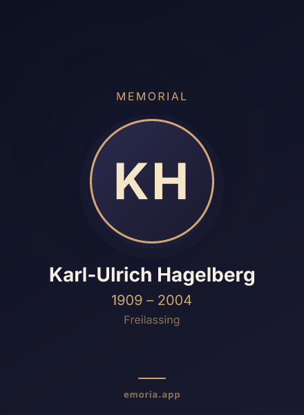 Memorial portrait of Karl-Ulrich Hagelberg