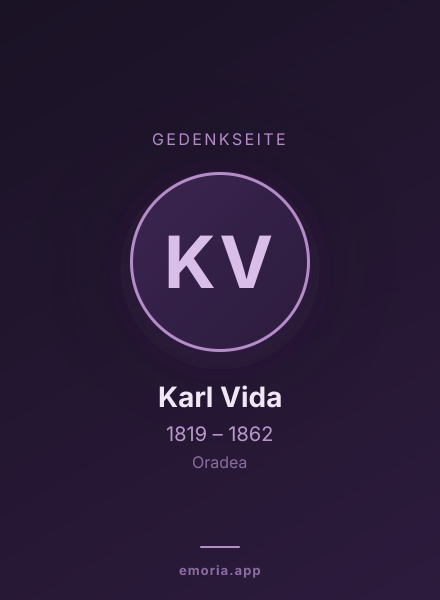 Gedenkportrait von Karl Vida