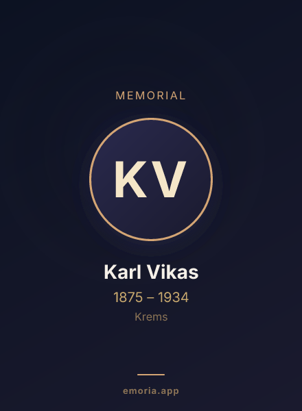Memorial portrait of Karl Vikas