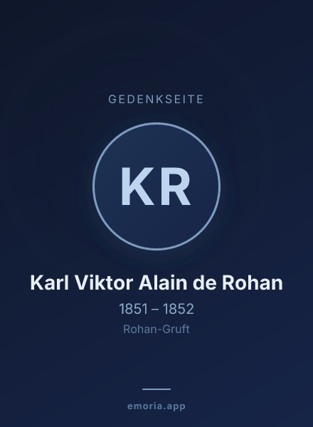 Gedenkportrait von Karl Viktor Alain de Rohan