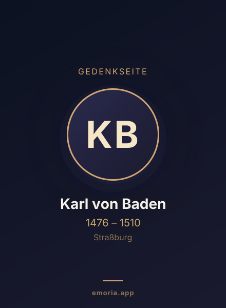 Gedenkportrait von Karl von Baden