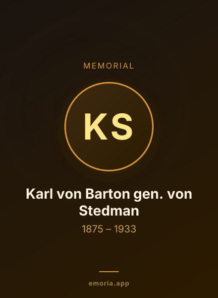 Memorial portrait of Karl von Barton gen. von Stedman