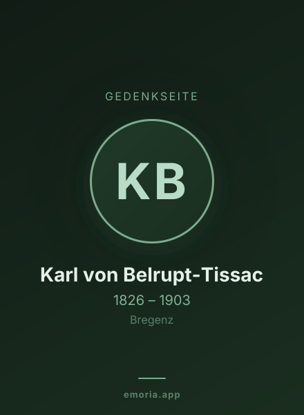 Gedenkportrait von Karl von Belrupt-Tissac
