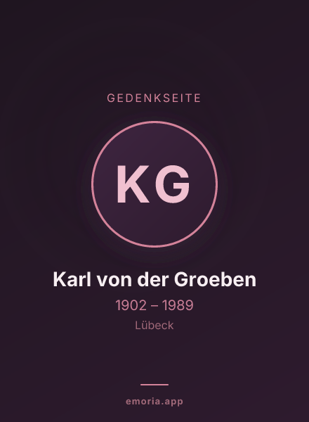 Gedenkportrait von Karl von der Groeben