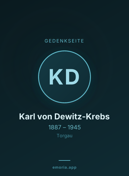 Gedenkportrait von Karl von Dewitz-Krebs