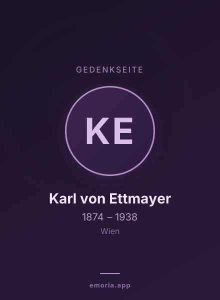Gedenkportrait von Karl von Ettmayer