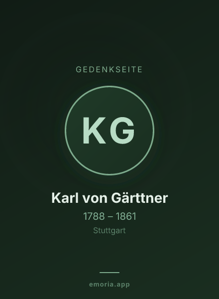 Gedenkportrait von Karl von Gärttner