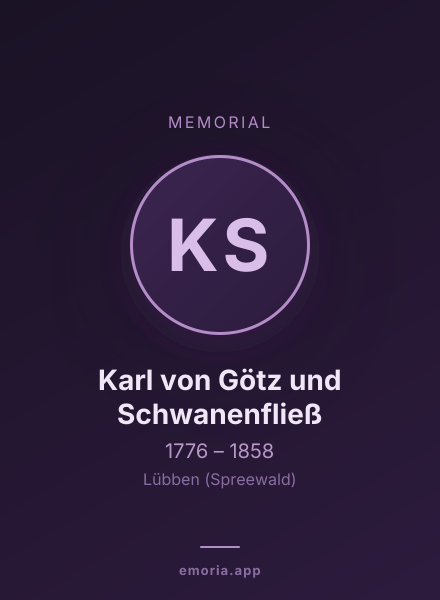 Memorial portrait of Karl von Götz und Schwanenfließ