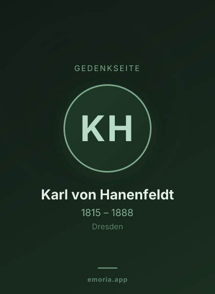 Gedenkportrait von Karl von Hanenfeldt