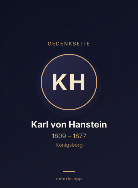 Gedenkportrait von Karl von Hanstein