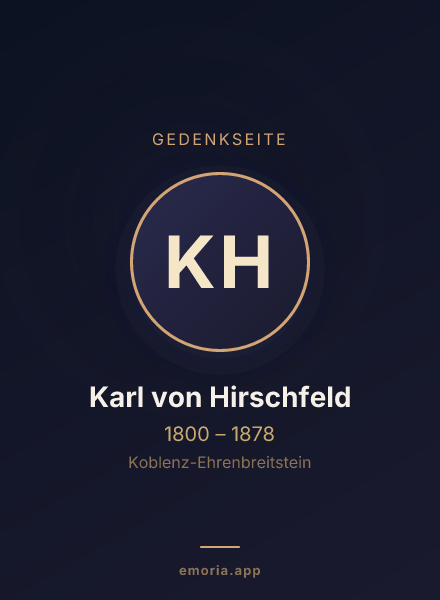 Gedenkportrait von Karl von Hirschfeld