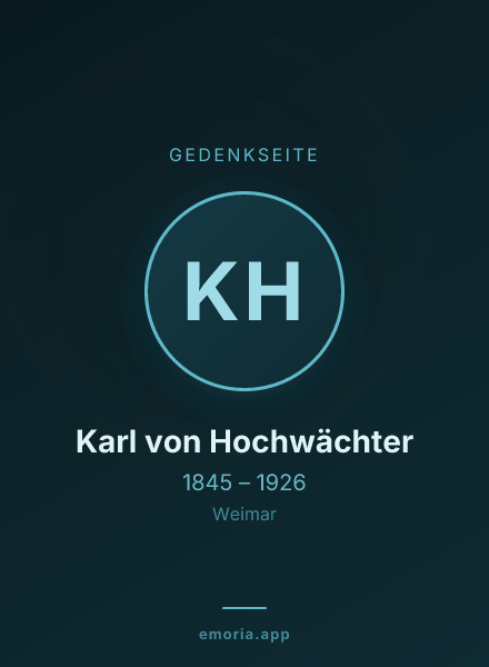 Gedenkportrait von Karl von Hochwächter