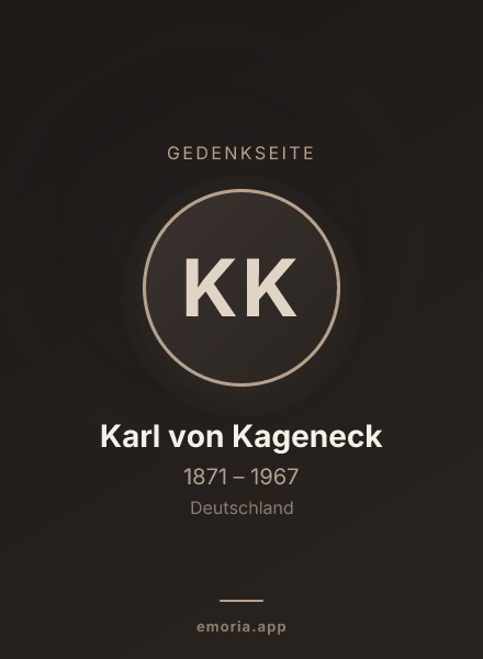 Gedenkportrait von Karl von Kageneck