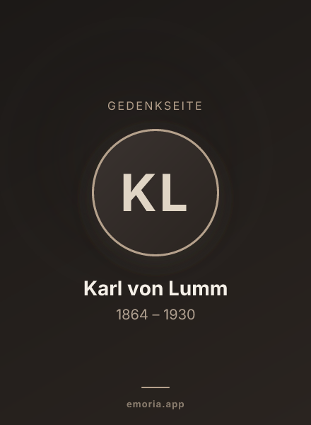 Gedenkportrait von Karl von Lumm