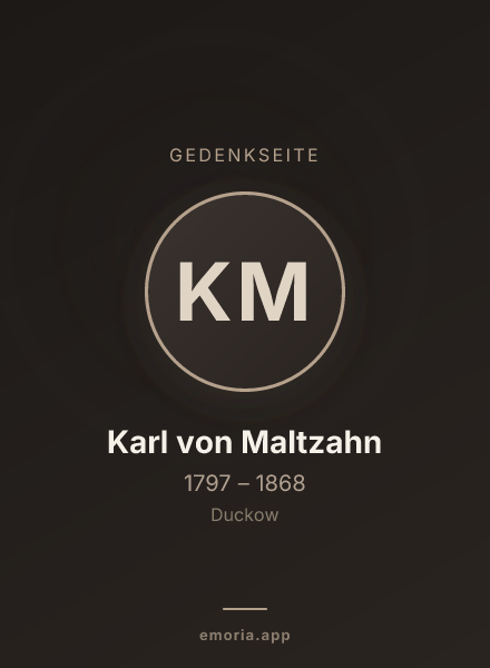 Gedenkportrait von Karl von Maltzahn