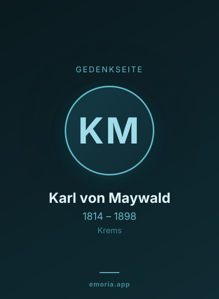 Gedenkportrait von Karl von Maywald
