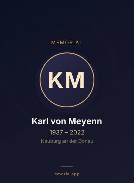 Memorial portrait of Karl von Meyenn
